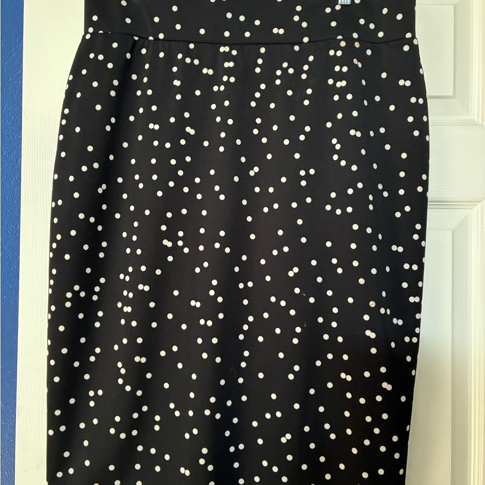 Alfani Black and White Polka Dot Pencil Skirt